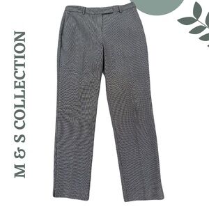 M&S Collection Women’s Tailored Trousers – Black Whige Size 12 Regular